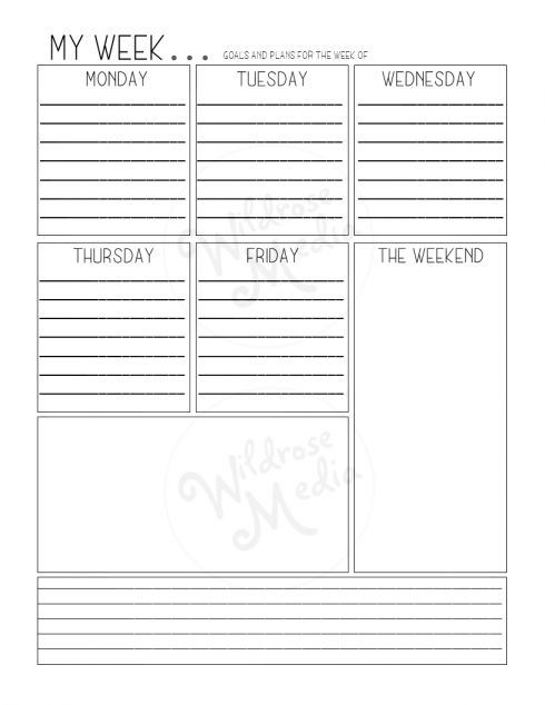 planner page