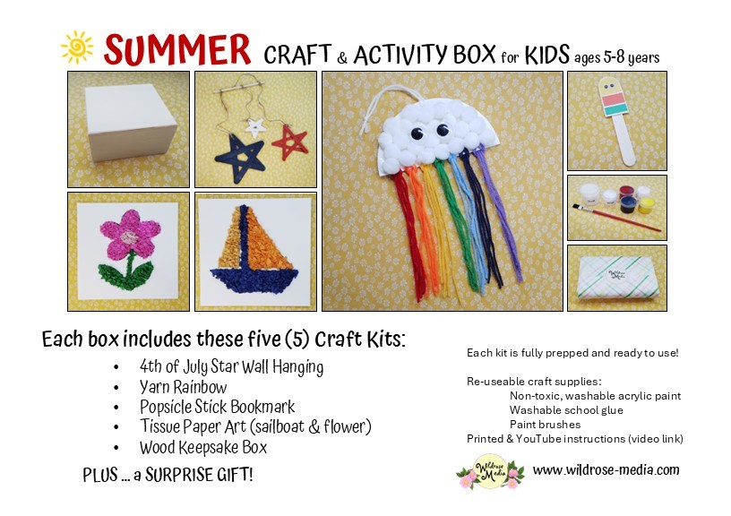 SUMMER BOX ITEMS postcard summer craft kits for kids