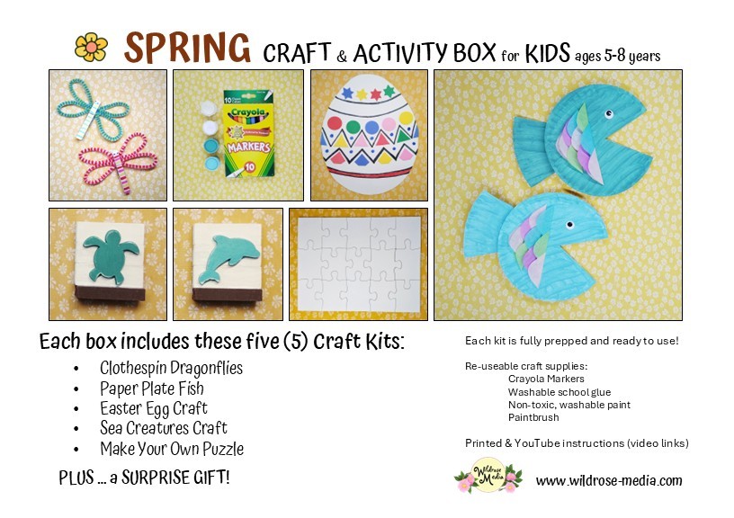 SPRING BOX ITEMS postcard list of crafts spring themed craft box for kids